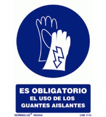 Imagen Obligatorio el uso de guantes aislantes