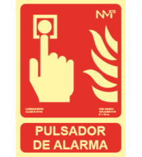 Imagen Señal pulsador de alarma Fotoluminiscente