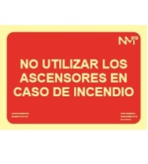 Imagen Señal NO UTILIZAR LOS ASCENSORES EN CASO DE INCENDIO