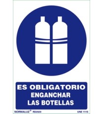 Imagen Señal es obligatorio enganchar las botellas