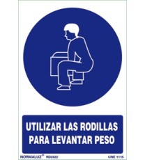 Imagen Señal utilizar las rodillas para levantar peso