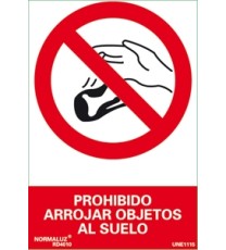 Imagen Señal prohibido arrojar objetos al suelo