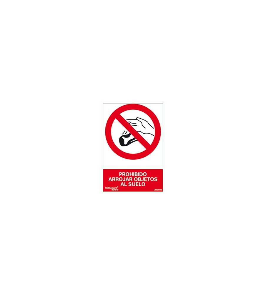 Imágenes Señal prohibido arrojar objetos al suelo