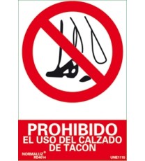 Imagen Señal prohibido el uso del calzado de tacon