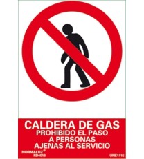 Imagen Señal caldera de gas prohibido el paso 