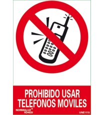 Imagen Señal prohibido usar telefonos moviles