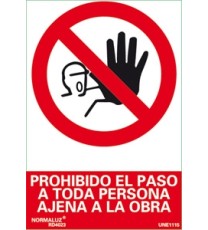 Imagen Señal prohibido el paso a toda persona ajena a la obra