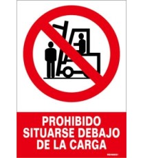 Imagen Señal prohibido situarse debajo de la carga