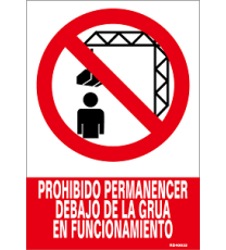 Imagen Señal prohibido permanecer debajo de la carga