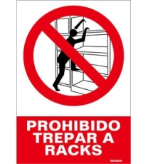 Imagen Señal prohibido trepar a racks