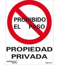 Imagen Señal prohibido el paso propiedad privada