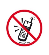 Imagen Señal adhesiva prohibido usar telefonos moviles