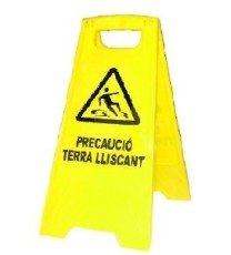 Imagen Panel pvc precaución suelo  mojado texto catalán