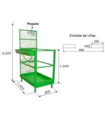 Imagen Cesta de trabajo para Apilador entrada uñas lateral 