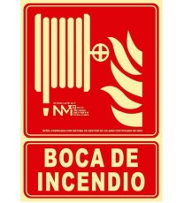 Fotografía Señal boca de incendio Fotoluminiscente. PVC. Medidas:21x30cm.