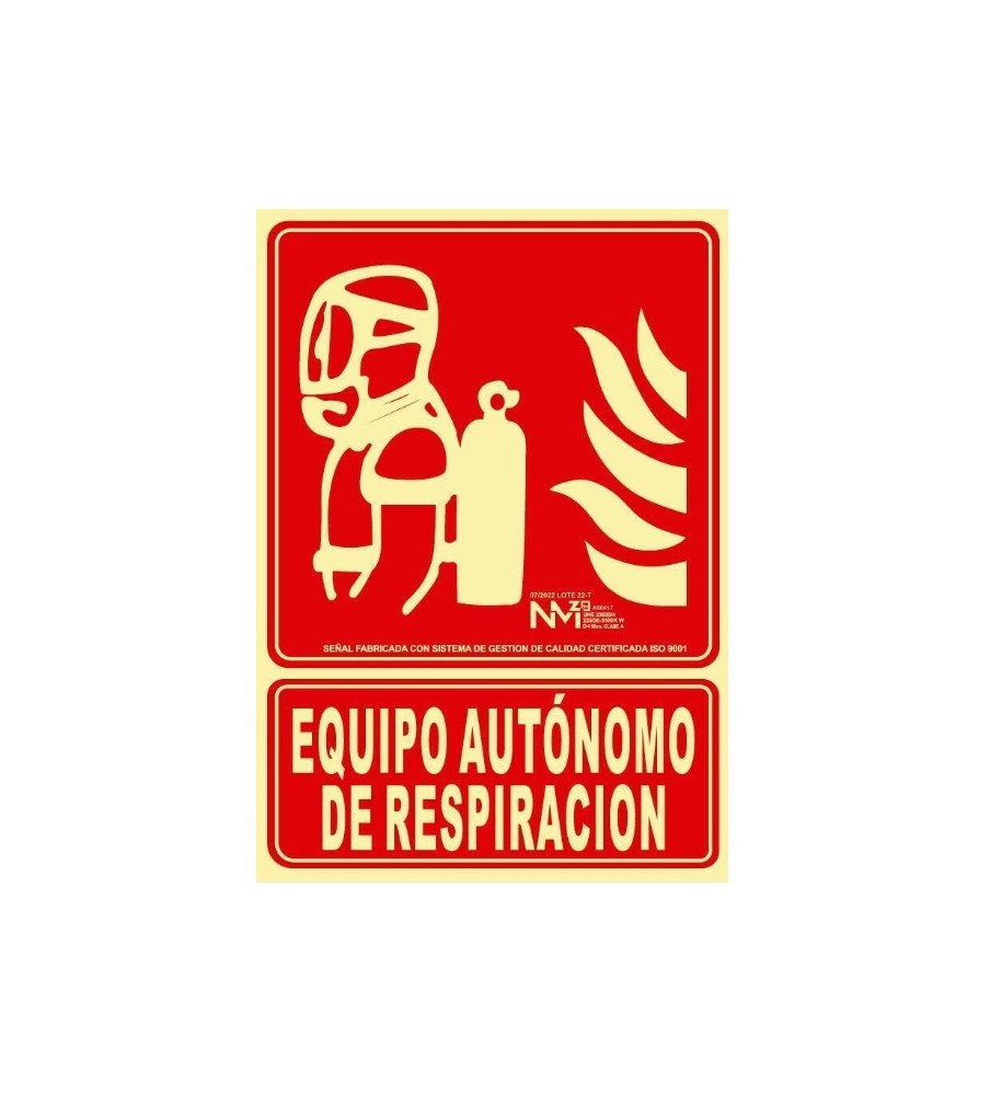 Imágenes Señal Equipo Autónomo de respiración Fotoluminiscente