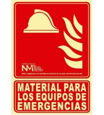 Fotografía Señal Material para los equipos de emergencias Fotoluminiscente. PVC. Medidas:21x30cm.