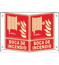 Producto Señal Panorámica Boca de Incendio. Fotoluminiscente PVC. Medidas:21x30cm