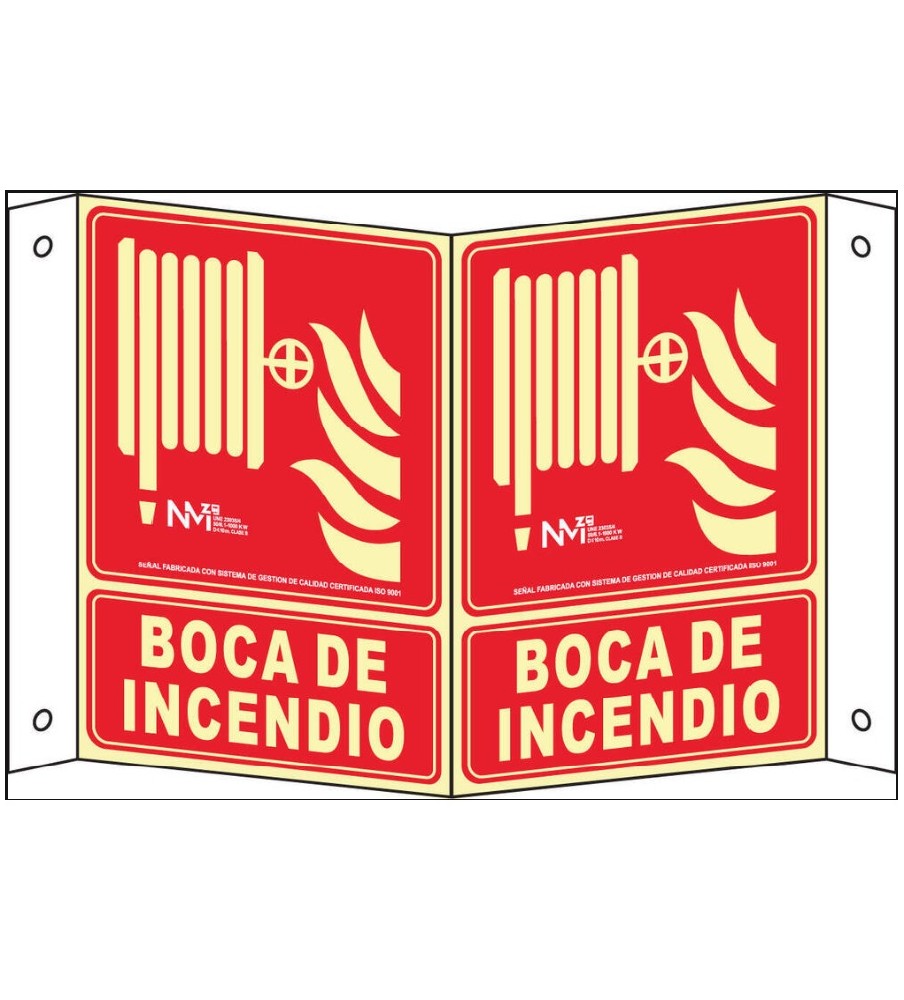 Imágenes Señal Panorámica Boca de Incendio. Fotoluminiscente PVC. Medidas:21x30cm