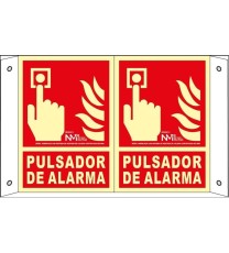 Fotografía Señal Panorámica Pulsador de Alarma. Fotoluminiscente PVC. Medidas:21x30cm.