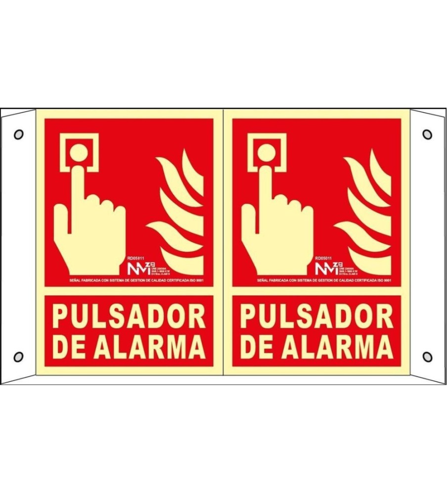 Imágenes Señal Panorámica Pulsador de Alarma Fotoluminiscente
