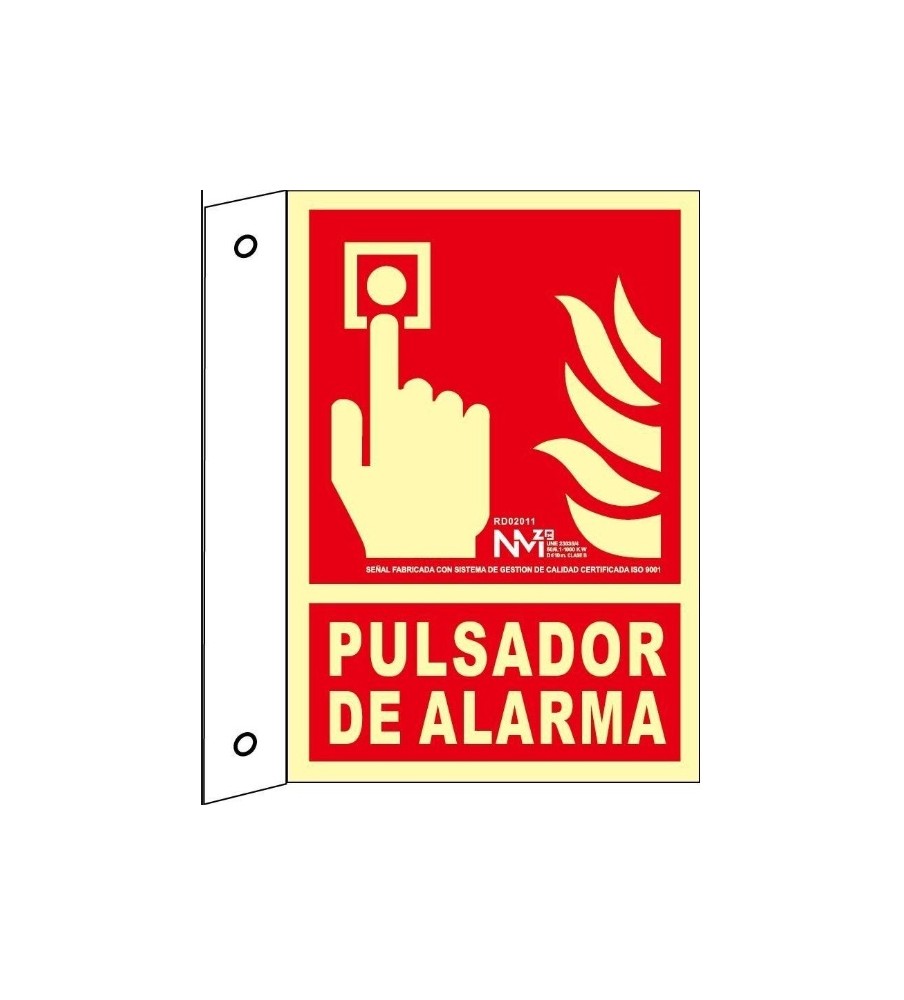 Imágenes Señal Banderola Pulsador de Alarma Fotoluminiscente