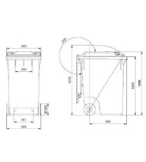 Fotografía Contenedor residuos 360l con ruedas