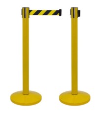 Producto Poste amarillo de cinta retráctil color amarilla/negra
