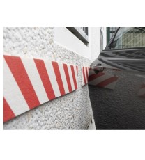 Fotografía Protector plano de espuma autoadhesiva para pared parking. Color Blanco/Rojo