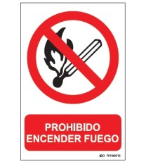 Producto Señal Prohibido Encender fuego