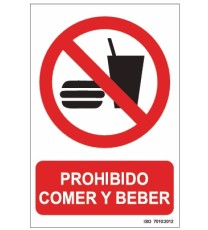 Producto señal prohibido comer y beber