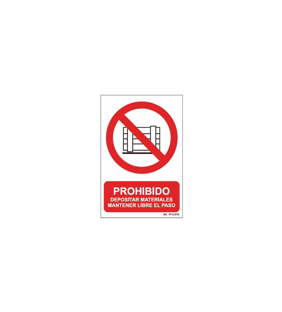 Imágenes señal prohibido depositar materiales mantener libre el paso