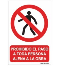 Producto señal prohibido el paso a toda persona ajena a la obra