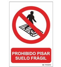 Producto señal prohibido pisar suelo frágil