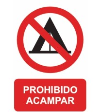 Producto señal prohibido acampar