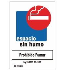 Producto señal espacio sin humo. Prohibido fumar