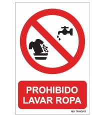Producto Señal Prohibido lavar ropa
