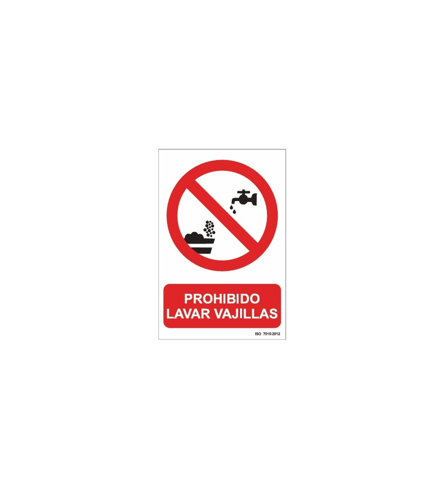 Imágenes señal prohibido lavar vajillas