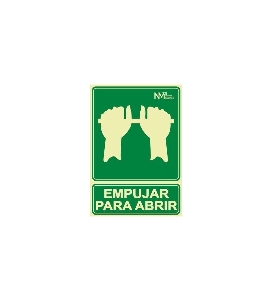 Imágenes señal empujar para abrir 21x30 cm.