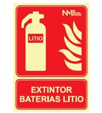 Producto Señal Extintor Baterías Litio Fotoluminiscente