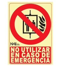 Producto Señal No utilizar en caso de emergencia Fotoluminiscente