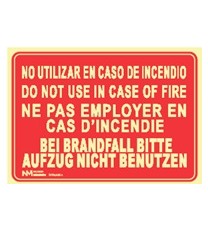 Producto No utilizar en caso de incendio varios idiomas Fotoluminiscente