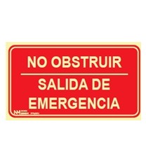 Producto No obstruir Salida de emergencia Fotoluminiscente