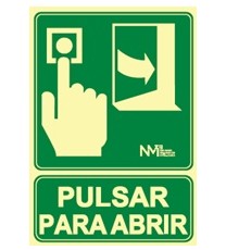 Producto Señal Pulsar para abrir Fotoluminiscente