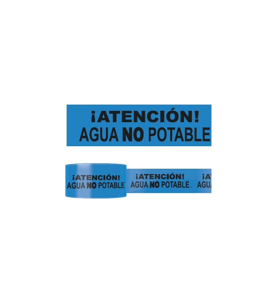 Imágenes cinta de señalización para tuberías de agua no potable bajo tierra
