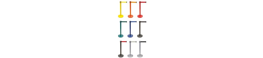 Poste cinta retráctil y cabeza retráctil Pared