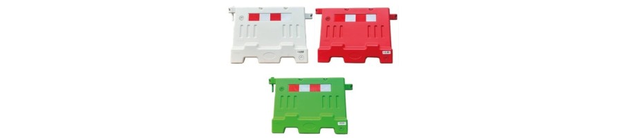 Barreras separadoras New Jersey apilables. Para delimitar vías de circulación y áreas de trabajo de forma visible y segura